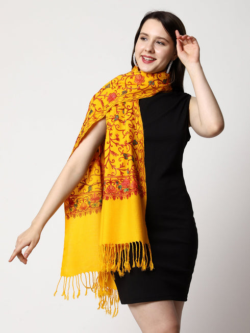 Women's Aari Embroidery Wool Stole